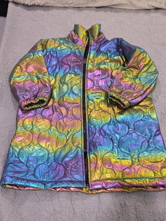 koker Jackets & Blazers - NWOT Koker Iridescent Metallic Quilted Puffer Jacket Coat - Size L/XL